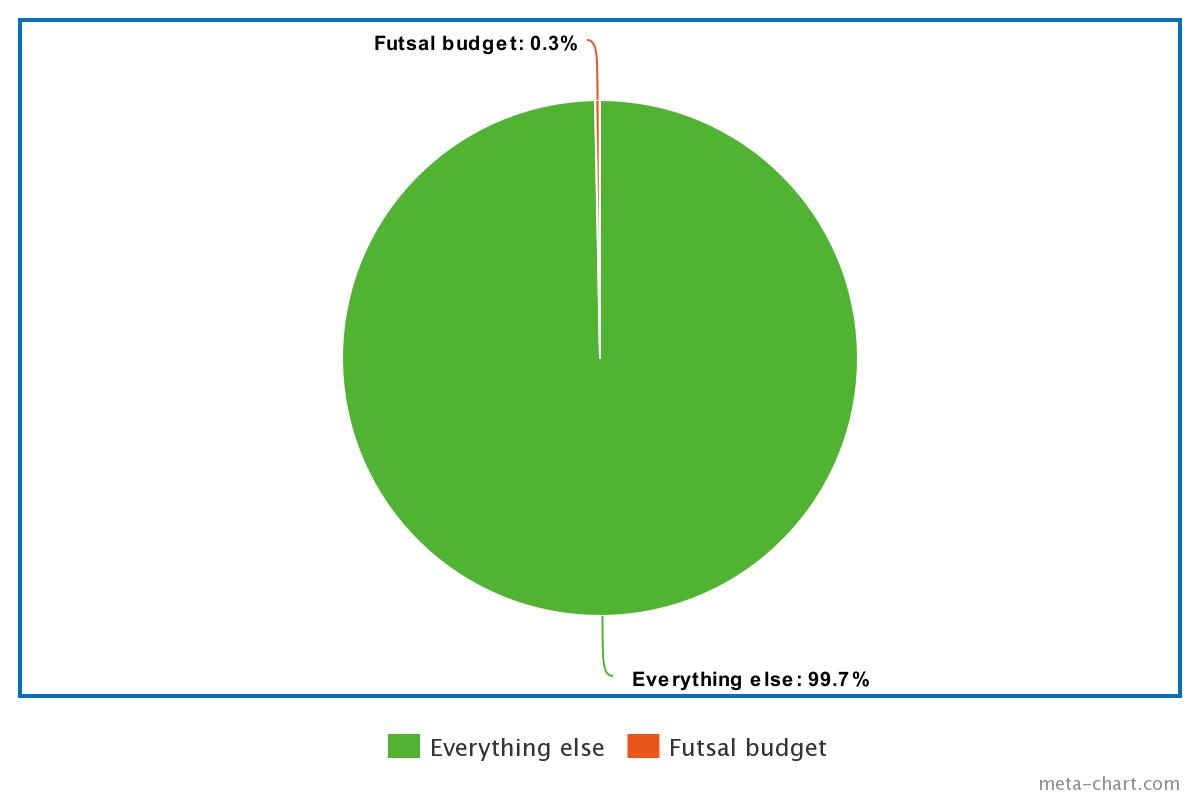 Futsal budget in comparison to total FA